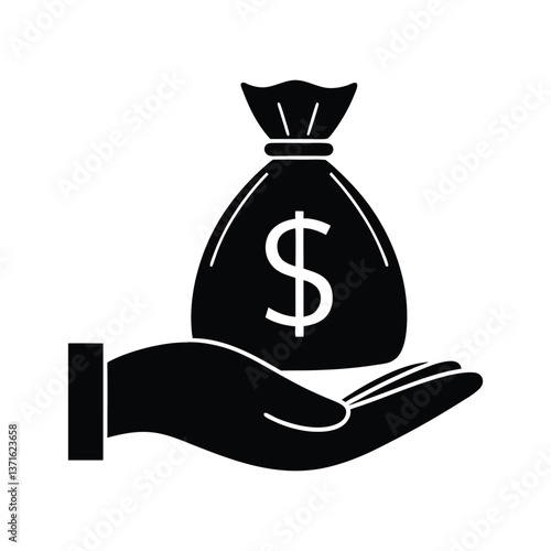 Money Bag Silhouette Vector