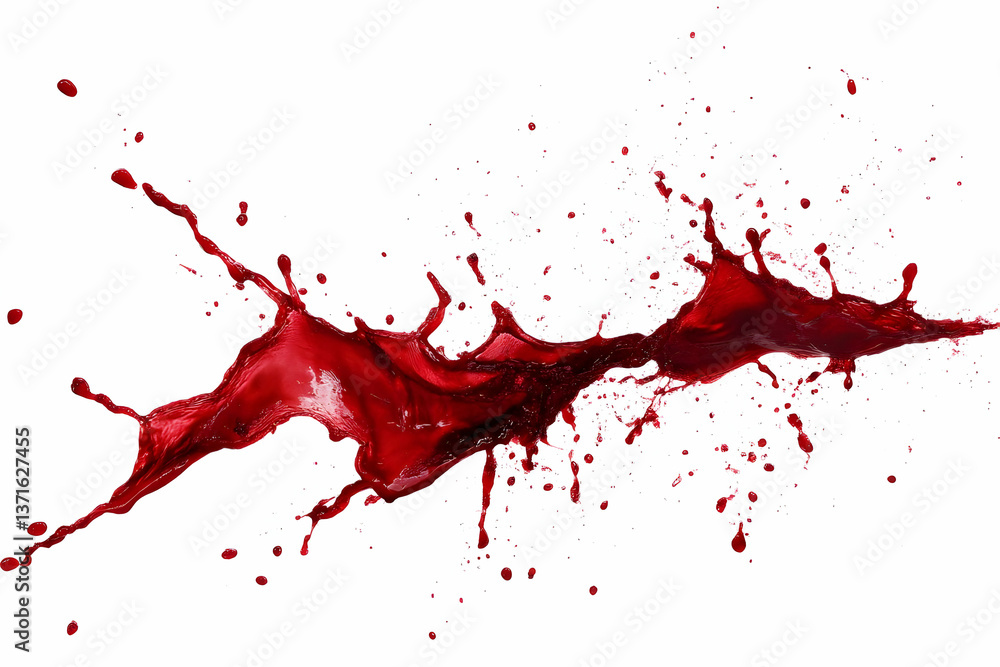 Realistic Photo of Red Blood Splash Isolated on a White Background Realistic Photo of Red Blood Splash Isolated on a White Background
