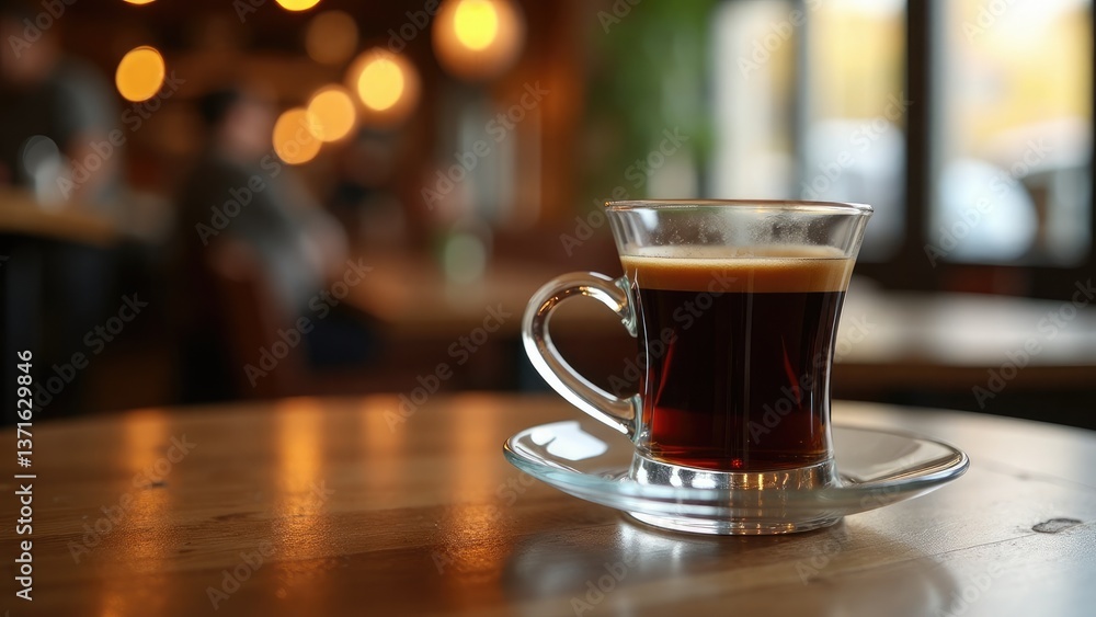Obraz premium Double Espresso Coffee in a European Cafe