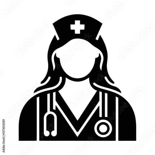 Medical Nurse Icon - Healthcare Symbol, Doctor Illustration