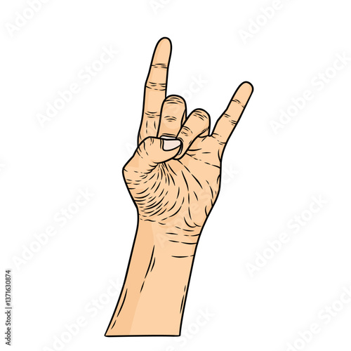 vector hand with peace or metal pose