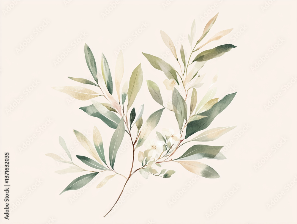 Fototapeta premium olive branch vector illustration
