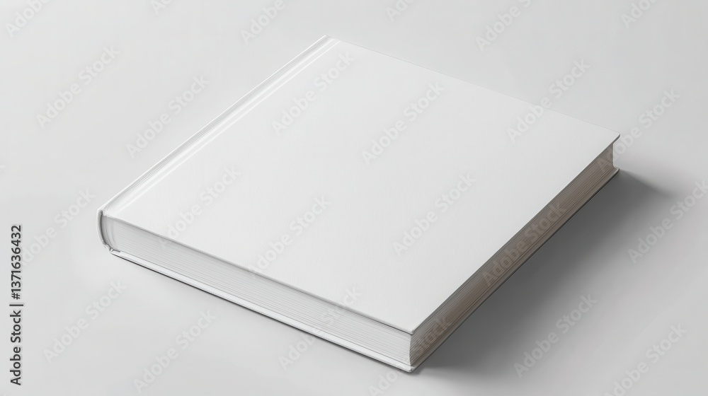 Square Hardcover Book White Blank Mockup. Square Hardcover Book White Blank Mockup.