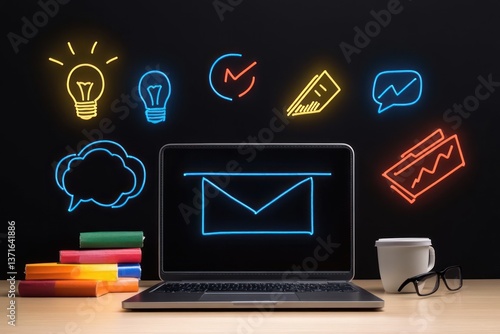 Modern E-Learning Education Technology: Webinar and Online Courses Concept