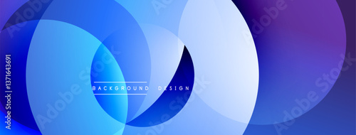 Layered circular shapes in vivid colors form a gradient-rich abstract design with smooth transitions, depth effects, and a modern, futuristic aesthetic