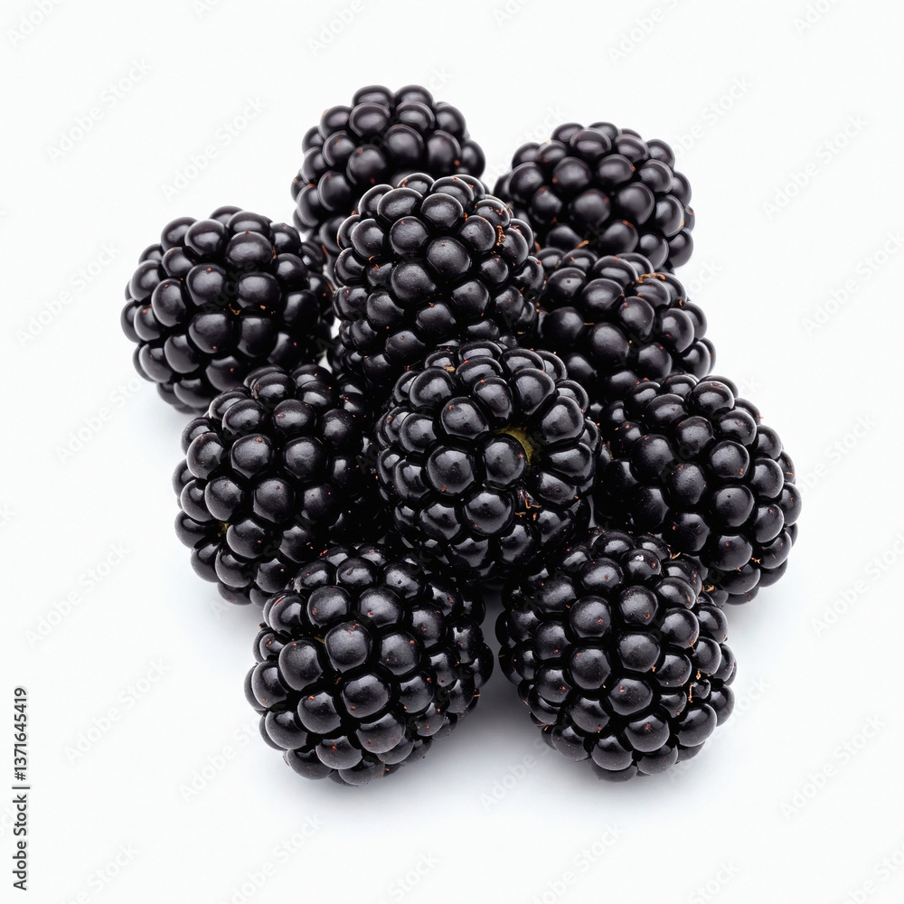 Blackberries on a white background. Isolated. Close-up. Blackberries on a white background. Isolated. Close-up.