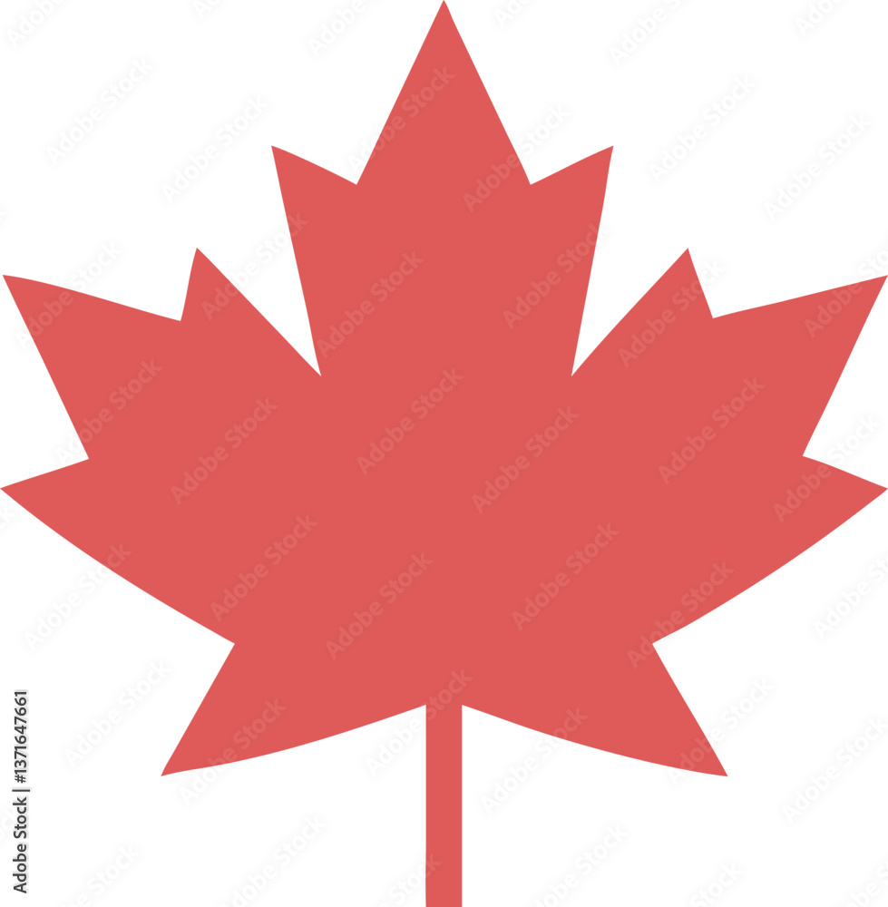 Stylized maple leaf illustration, symbolizing nature and tranquility, ideal for autumn, seasonal designs, and calming nature-inspired graphics Stylized maple leaf illustration, symbolizing nature and tranquility, ideal for autumn, seasonal designs, and calming nature-inspired graphics