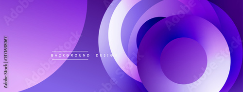 Layered circular shapes in vivid colors form a gradient-rich abstract design with smooth transitions, depth effects, and a modern, futuristic aesthetic