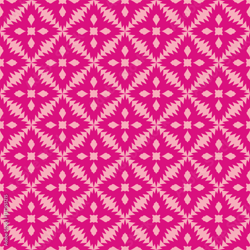 Pink Thai ethnic on soft pink background, Seamless pattern.
