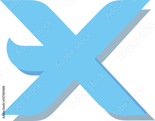 twitter x logo vector icon in blue circle, modern minimalistic design representing new branding, social media, digital interaction, and communication in a clean, bold style

