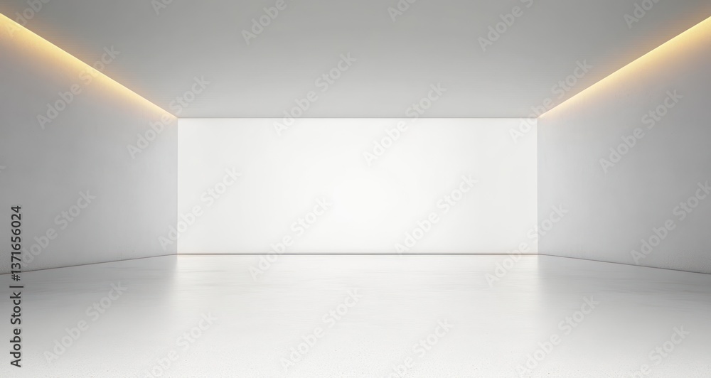 Obraz premium Minimalist White Studio Background Soft Diffused Light Empty Room 3D Rendering