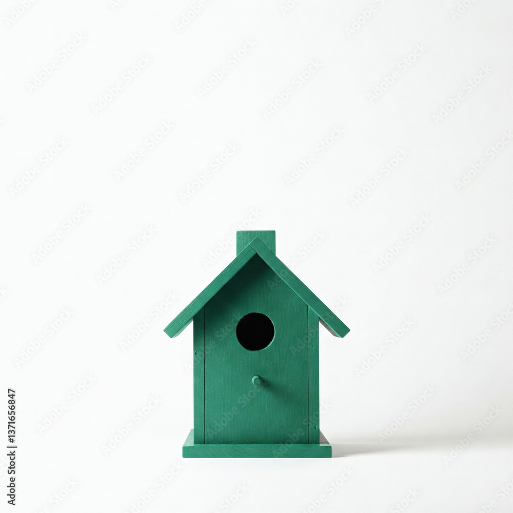 Wooden birdhouse on a white background with space for text. Wooden birdhouse on a white background with space for text.