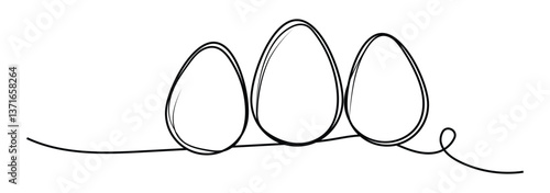 one line hand drawn continuous Easter egg line art icon vector on white background eps 10.