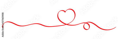 Heart line scribble style decoration element vector illustration. Hand drawn linear love heart design eps 10. flat style.