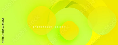 Circular abstract design with overlapping translucent circles and round shapes, blending gradients and smooth curves, creating depth, contrast, and a dynamic visual effect