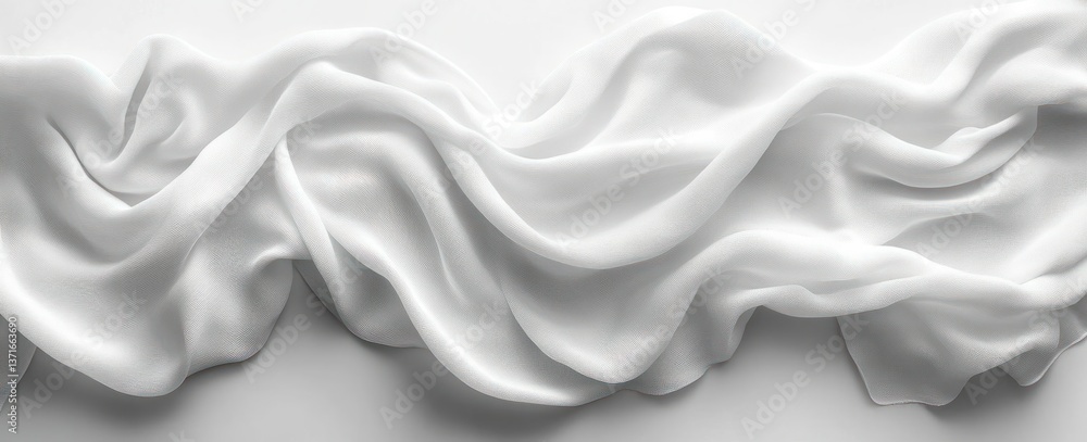 Textured White Fabric Background with Natural Wrinkles for Design and Art Textured White Fabric Background with Natural Wrinkles for Design and Art