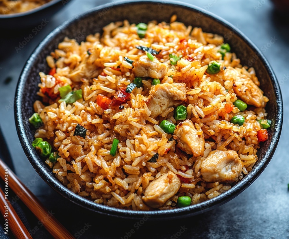 fried rice with chicken fried rice with chicken
