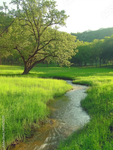 landscape with river and trees