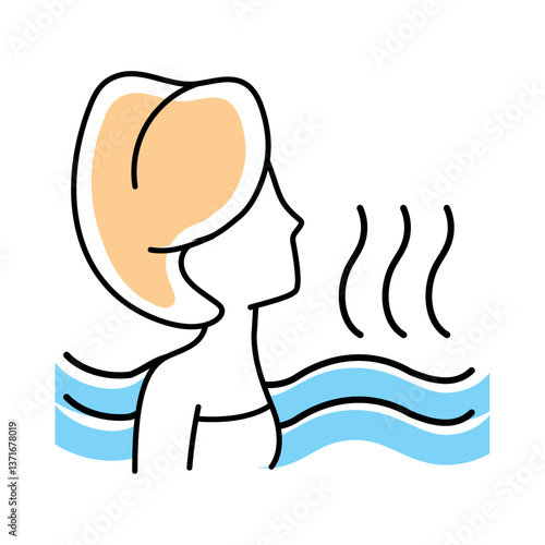 Vector image of a woman's face icon on a white background