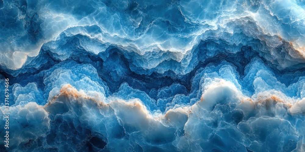 Fototapeta premium abstract marble texture icy blue with white veins hyper-realistic soft lighting