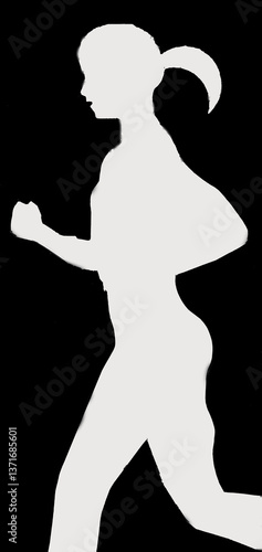 Running little girl, girl, steel plate, illustration, frame composition, park, peach blossom, road, art, pattern, creativity