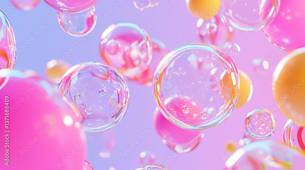 3D beautiful colorful glossy bubbles floating in air wallpaper. blue pink purple romantic Valentine party celebration festive cute background 3D beautiful colorful glossy bubbles floating in air wallpaper. blue pink purple romantic Valentine party celebration festive cute background