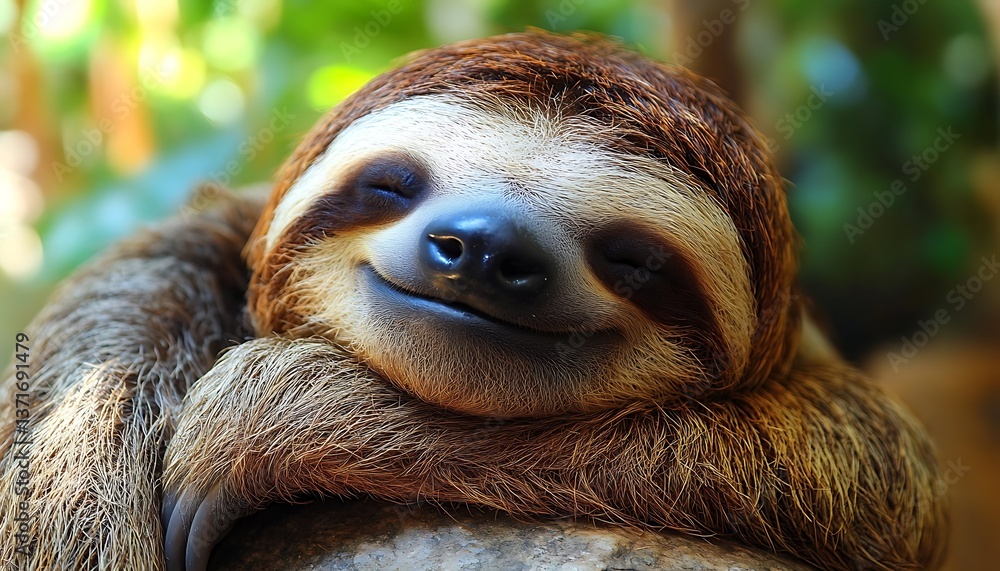 Happy Sloth Sleeping in Jungle. Happy Sloth Sleeping in Jungle.