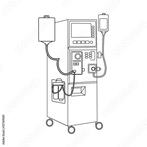 illustration of hemodialysis machine, Medical Equipment 