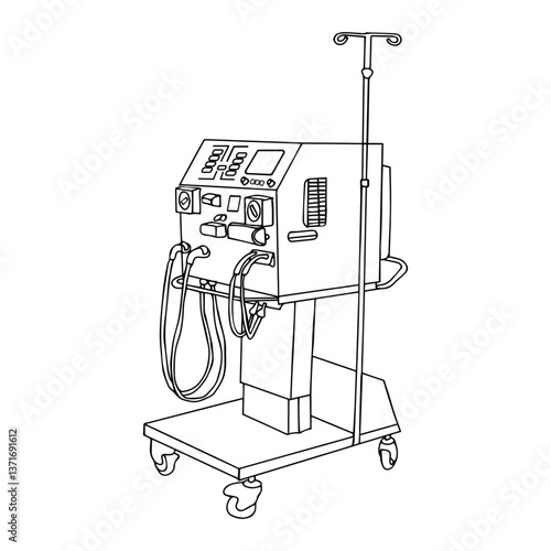 illustration of hemodialysis machine, Medical Equipment 