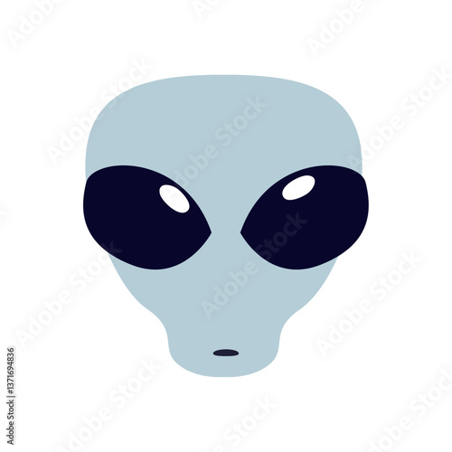Vector image of an alien icon with a white background