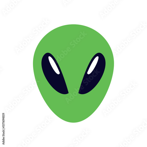 Vector image of an alien icon with a white background