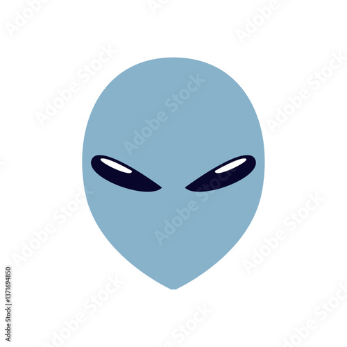 Vector image of an alien icon with a white background