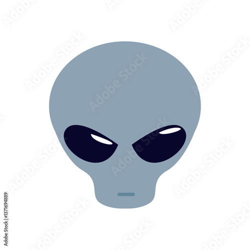 Vector image of an alien icon with a white background