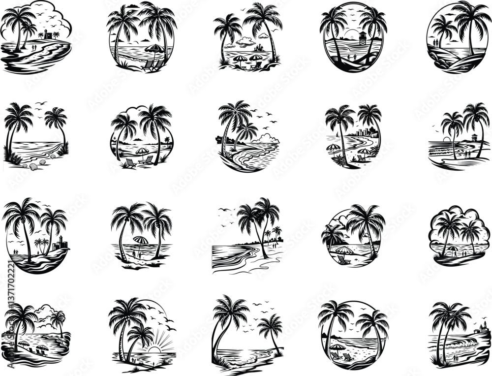 Beach scene svg bundle Beach scene svg bundle
