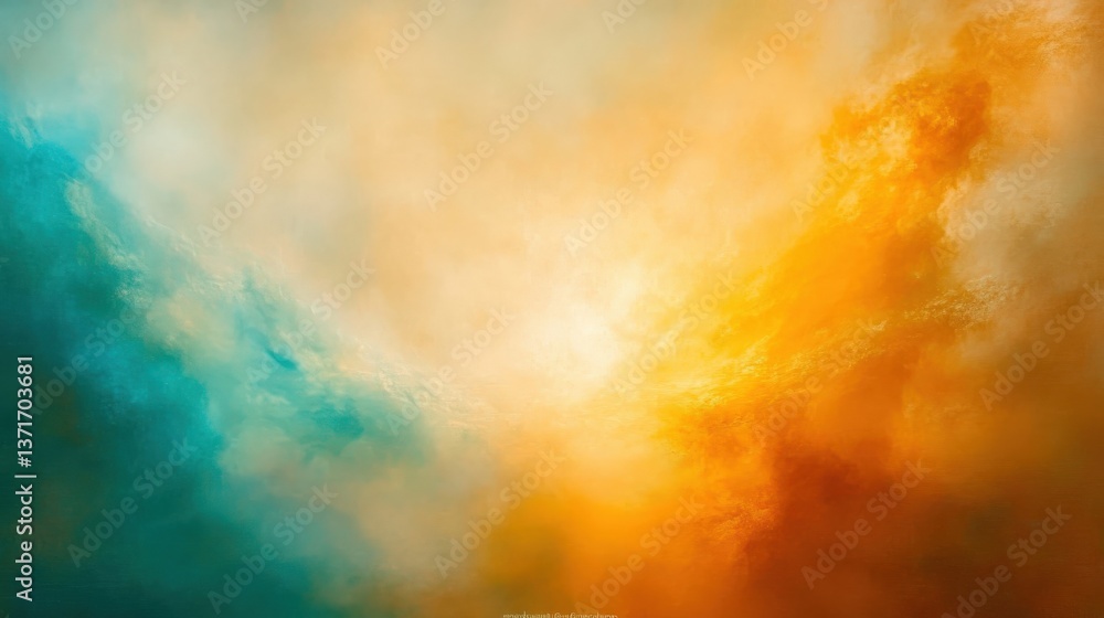 Naklejka premium Colorful Abstract Sky with Blue and Orange Hues at Sunset