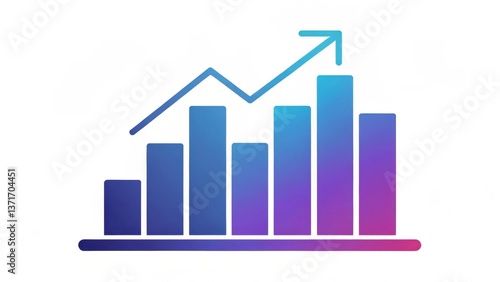 Free Download A stylized graph featuring ascending bars and a line, symbolizing growth, performance metrics, or financial progress. - GFXLoad