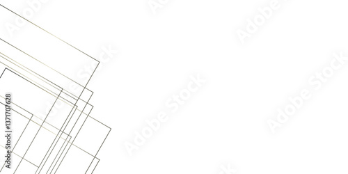 Abstract golden geometric square overlap layer lines on transparent background. perfect random abstract line background. Vector illustration.