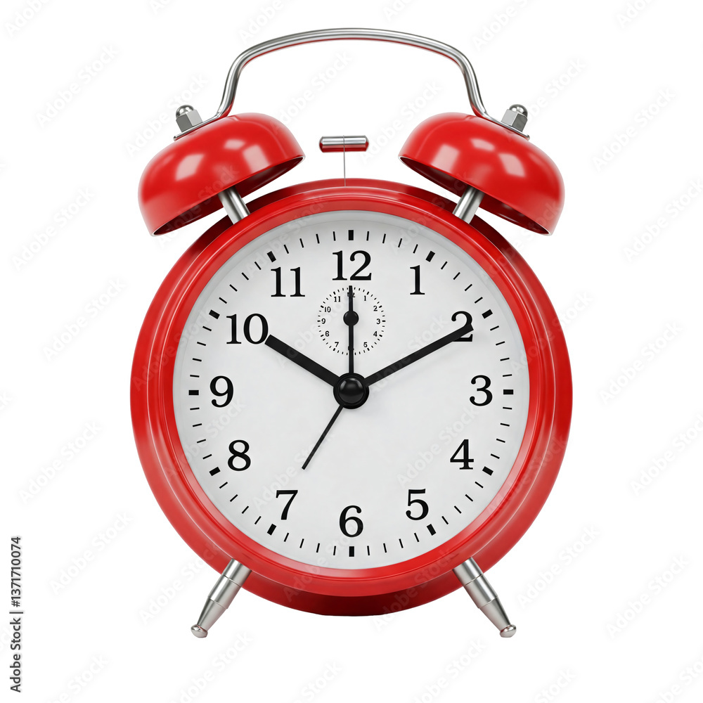 red alarm clock isolated on transparent background red alarm clock isolated on transparent background