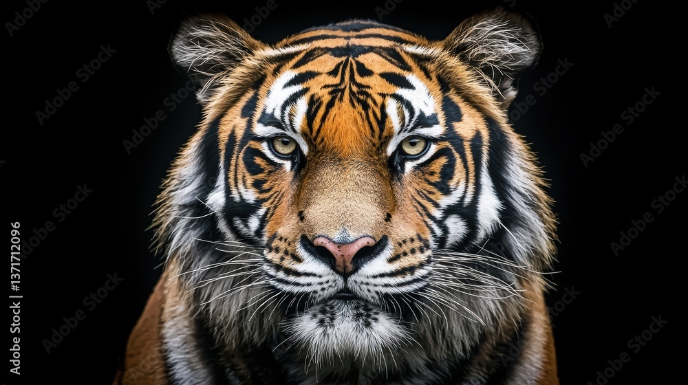 Majestic tiger roaring in the wild close-up portrait stunning wildlife photography dark background nature's power Majestic tiger roaring in the wild close-up portrait stunning wildlife photography dark background nature's power