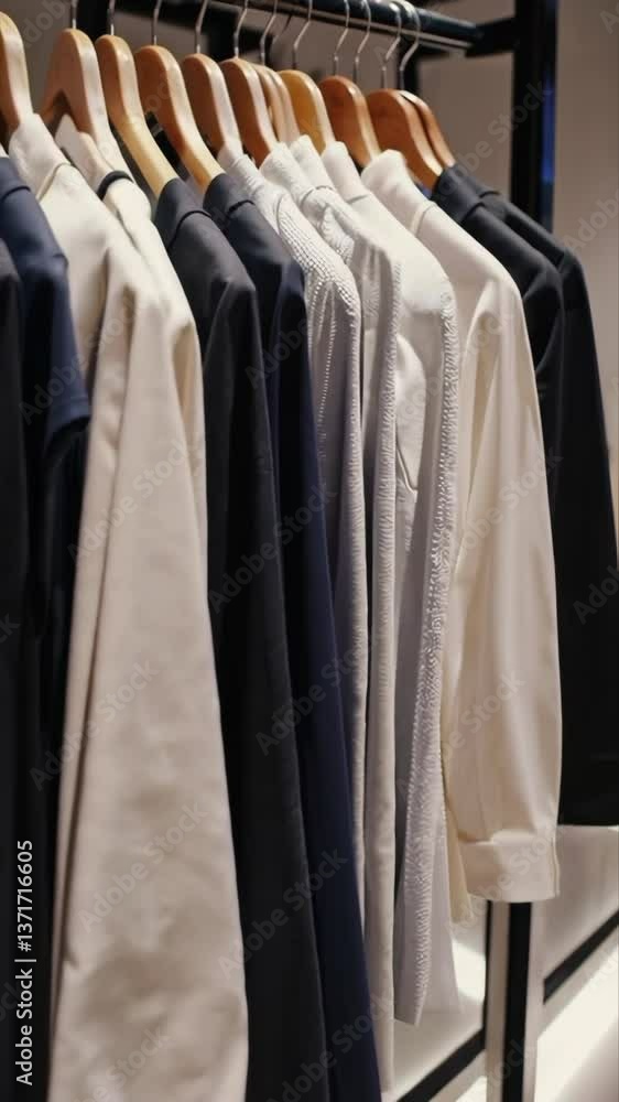 Clothes hanging on rack in fashion retail store Clothes hanging on rack in fashion retail store