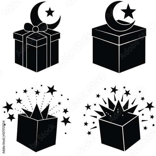 set of vector gift boxes