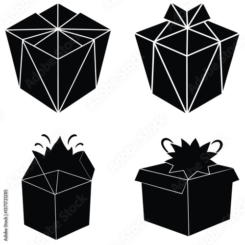 set of gift boxes vector
