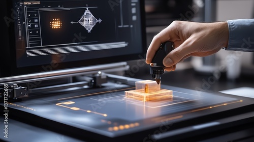 A 3D printer controlled by a holographic computer interface