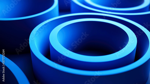 Abstract Blue Circles: Geometric Background Design