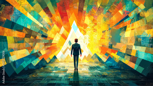Abstract Vision: A Path to Success, Colorful Geometric Art