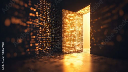 A digital doorway, glowing with code, offers a path to the future.
