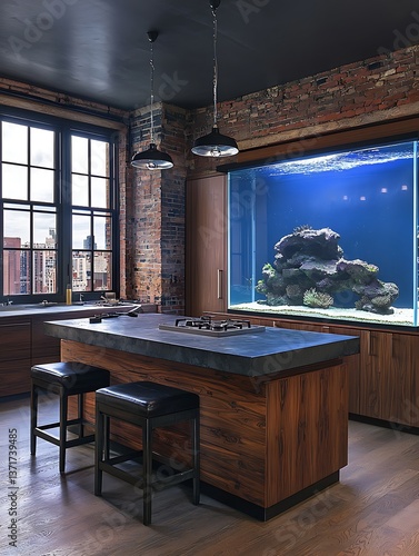 Loft Kitchen Aquarium