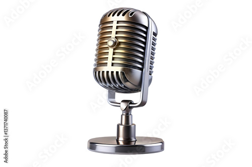 vintage microphone isolated on white