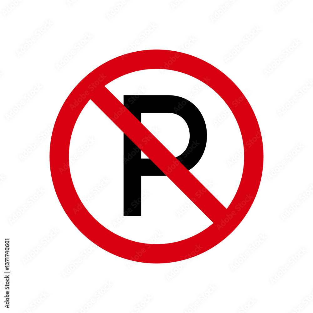 No Parking area sign template, Forbidden and prohibition area for parking No Parking area sign template, Forbidden and prohibition area for parking