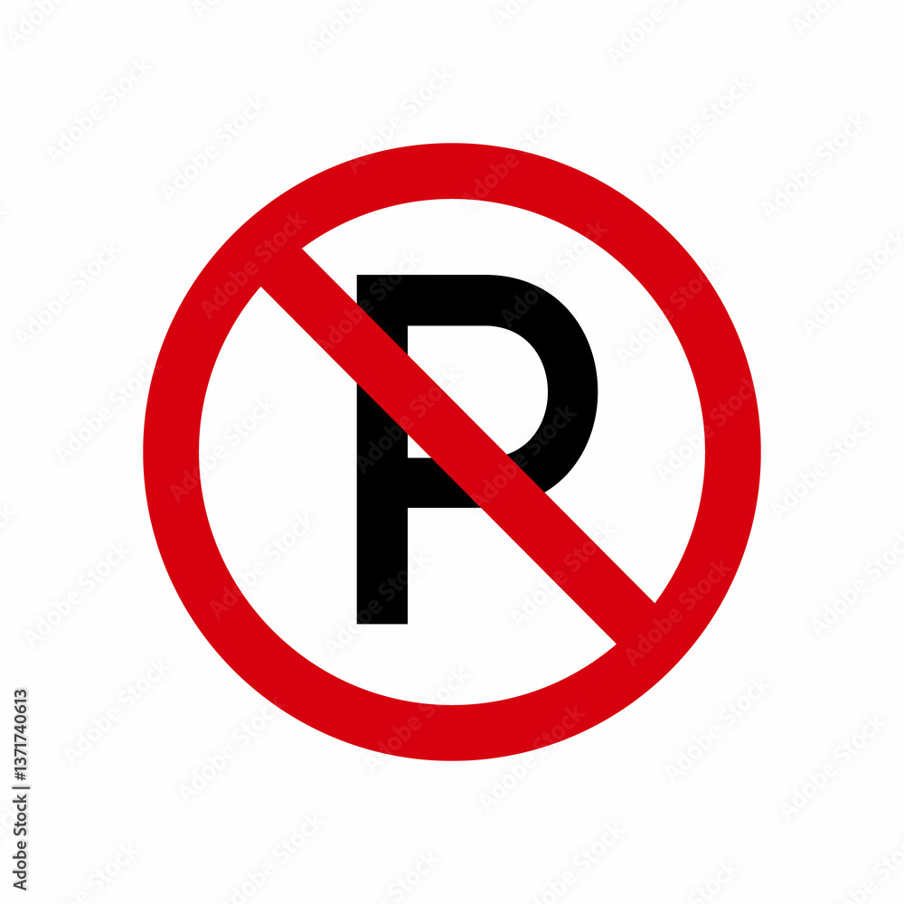 No Parking area sign template, Forbidden and prohibition area for parking No Parking area sign template, Forbidden and prohibition area for parking
